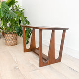 Mid Century Walnut/Glass End Table