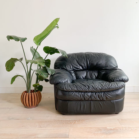 Postmodern Leather Lounge Chair