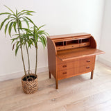 Danish Teak Roll Top Secretary