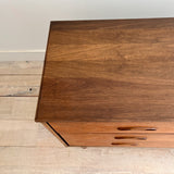 Walnut 6 Drawer Low Dresser