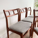 Set of 5 Teak D-Scan Dining Chairs