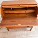 Danish Teak Roll Top Secretary