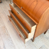 Danish Teak Roll Top Secretary