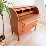 Danish Teak Roll Top Secretary
