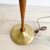 Mid Century Brass/Wood Floor Lamp