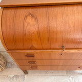 Danish Teak Roll Top Secretary