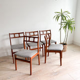 Set of 5 Teak D-Scan Dining Chairs