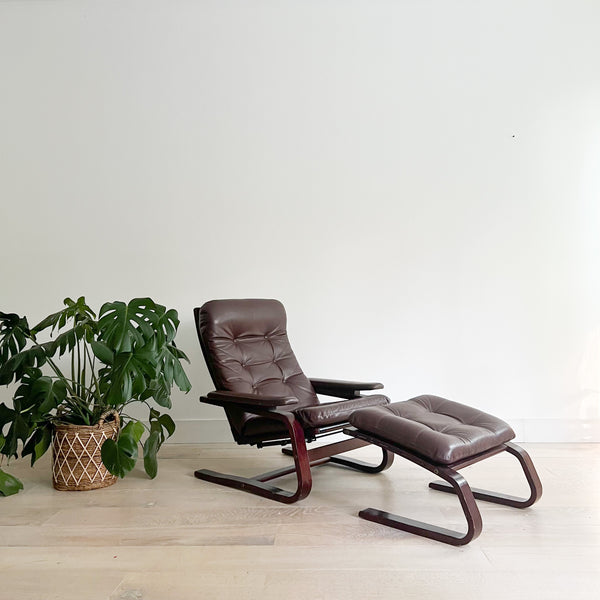 Leather Recliner + Ottoman - made in Japan – Atomic Furnishing