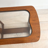 Mid Century Walnut/Glass End Table