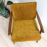 Mid Century Lounge Chair - New Gold Upholstery