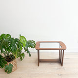 Mid Century Walnut/Glass End Table