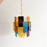 Vintage Colorful Lucite Pendant Light