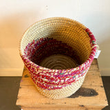 Kaisa Grass & Recycled Fabric Basket 12" - Purple