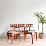 Set of 5 Teak D-Scan Dining Chairs