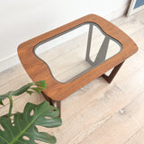 Mid Century Walnut/Glass End Table