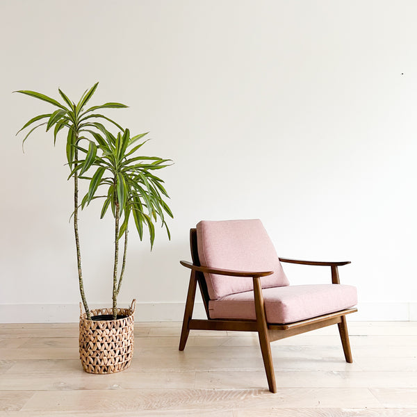 Mid Century Lounge Chair - New Mauve Upholstery – Atomic