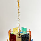 Vintage Colorful Lucite Pendant Light