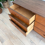 Walnut 6 Drawer Low Dresser