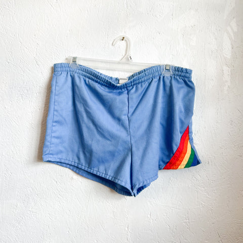 Swim Shorts Light Blue Rainbow Stripe