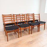 Set of 8 Danish Teak Dining Chairs - New Upholstery