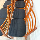 Set of 8 Danish Teak Dining Chairs - New Upholstery