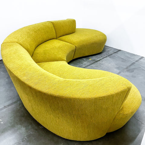 Modern Serpentine Sectional w/ New Upholstery