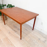Small Danish Teak Expandable Dining Table - Tapered Legs