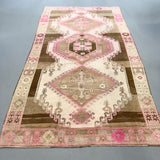 Turkish Oushak Rug - Pink/Brown - 6'3x11'2