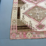 Turkish Oushak Rug - Pink/Brown - 6'3x11'2
