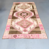 Turkish Oushak Rug - Pink/Brown - 6'3x11'2