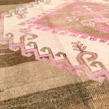 Turkish Oushak Rug - Pink/Brown - 6'3x11'2