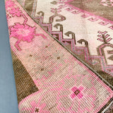 Turkish Oushak Rug - Pink/Brown - 6'3x11'2