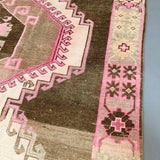 Turkish Oushak Rug - Pink/Brown - 6'3x11'2