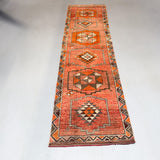 Turkish Rug/Orange Mint Green - 2'11x11'1