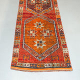 Turkish Rug/Orange Coral Purple - 2'10x9'5