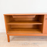 Danish Teak Credenza w/ Sliding Doors