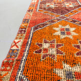 Turkish Rug/Orange Coral Purple - 2'10x9'5