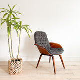 Pair of Plycraft Chairs - New Grey Upholstery
