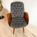 Pair of Plycraft Chairs - New Grey Upholstery