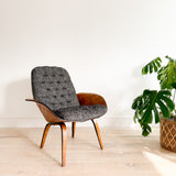Pair of Plycraft Chairs - New Grey Upholstery