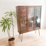 Mid Century Walnut Curio Cabinet
