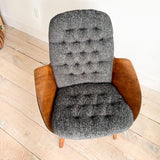 Pair of Plycraft Chairs - New Grey Upholstery