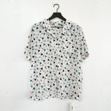 1980s Geometric Print Statement Blouse