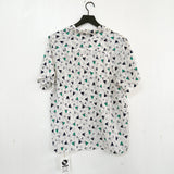 1980s Geometric Print Statement Blouse