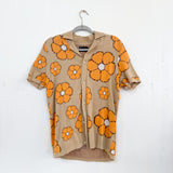 Floral Knit Button Front