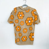 Floral Knit Button Front