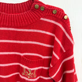 1990s Pink & Red Striped Sweater