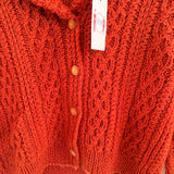 Hand Knit Burnt Orange Cardigan