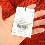 Hand Knit Burnt Orange Cardigan