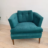 Pair of Vintage Lounge Chairs - Teal Upholstery